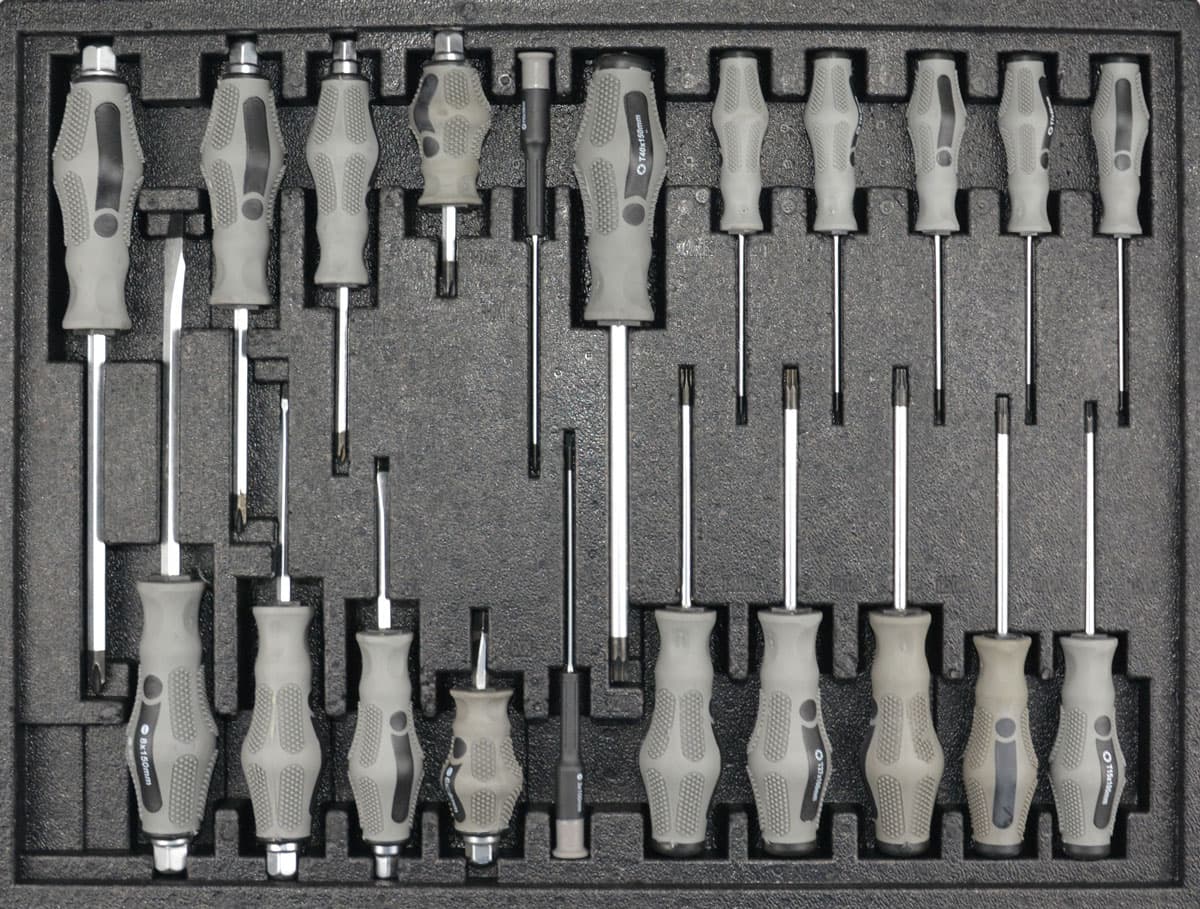 Carrinho de ferramentas com 7 gavetas 256 peças Gaveta 3